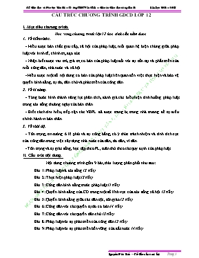 Giáo án Giáo dục công dân lớp 12 - Chương trình cả năm - Năm học 2012-2013 - Nguyễn Đức Hiếu